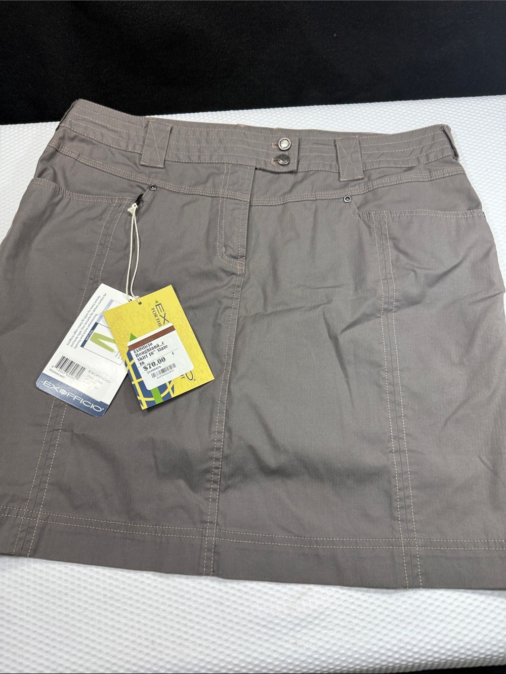 NWT ExOfficio Roughian Collection Skirt in Slate Size 16